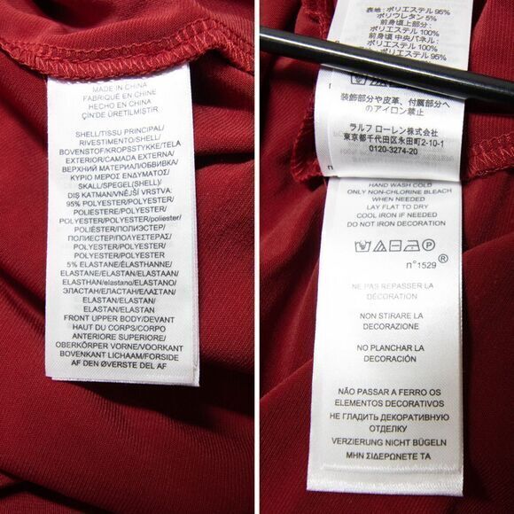 NWOT Lauren Ralph Lauren matte jersey jewel feature dress,‎ Ruby red, Size 10 - Picture 9 of 13